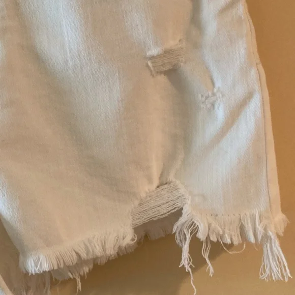 Enjean High Rise White Jean Shorts Size L - Picture 6 of 6